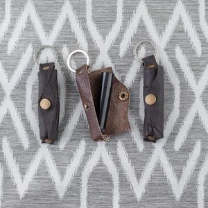 Keychain Chapstick Holder Leather